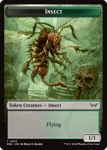 Insect (0013) // Spider Double-Sided Token [Duskmourn: House of Horror Tokens] 