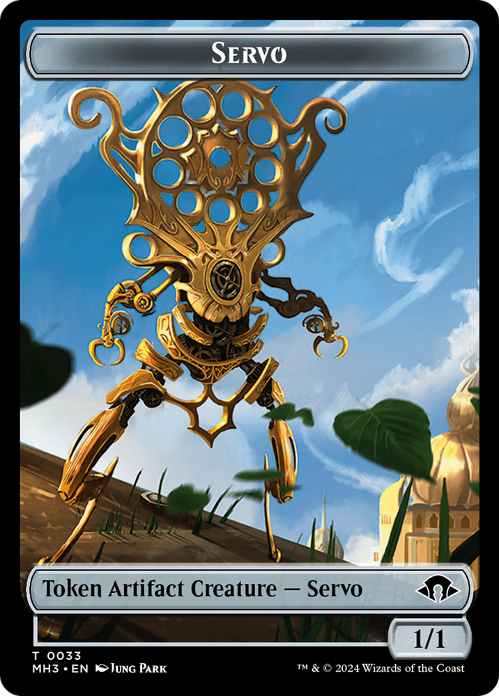 Phyrexian Myr (Ripple Foil) // Servo Double-Sided Token [Modern Horizons 3 Commander Tokens] 