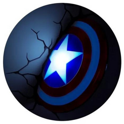 Deco Light Mural 3D Captain America + Thor's Hammer Lamp