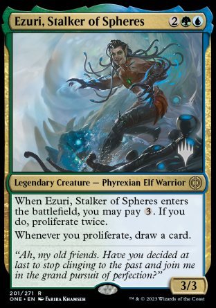 Ezuri, Stalker of Spheres (Promo Pack) [Phyrexia: All Will Be One Promos] 