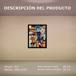 Cuadro Lenticular - Dragon Ball - Collage Vegeta y Goku
