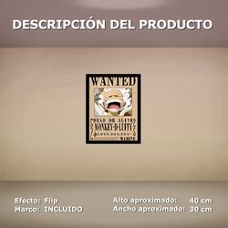 Cuadro Lenticular - One Piece - Se busca Luffy, Kid, Law