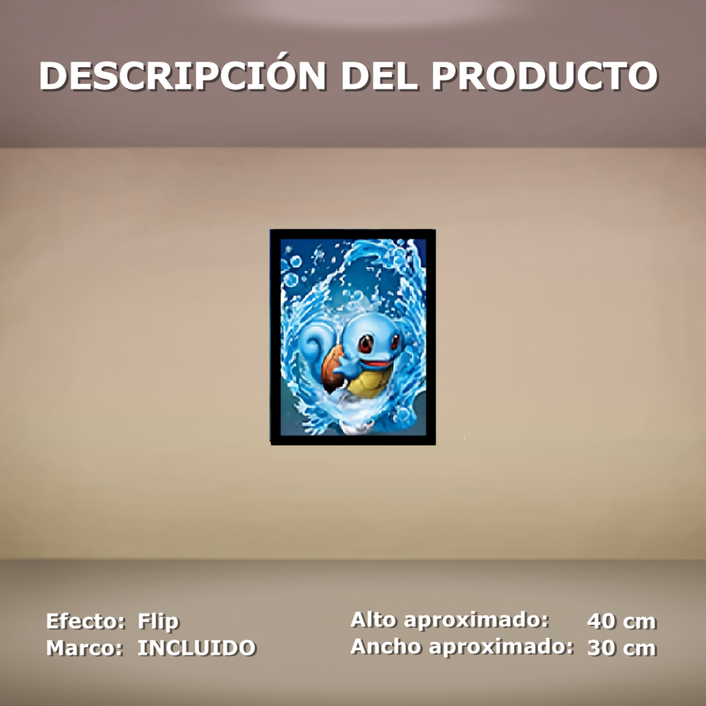 Cuadro Lenticular - Pokémon - Iniciales de Kanto