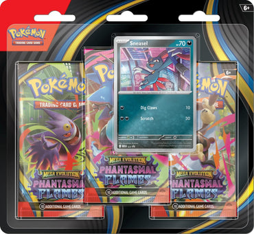 Mega Evolution: Phantasmal Flames - 3 Pack Blister (Sneasel) 