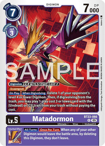 Matadormon [BT23-066] [Hackers' Slumber] 