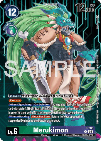 Merukimon [P-208] (Hacker's Slumber Box Promotion Pack) [Promotional Cards] 