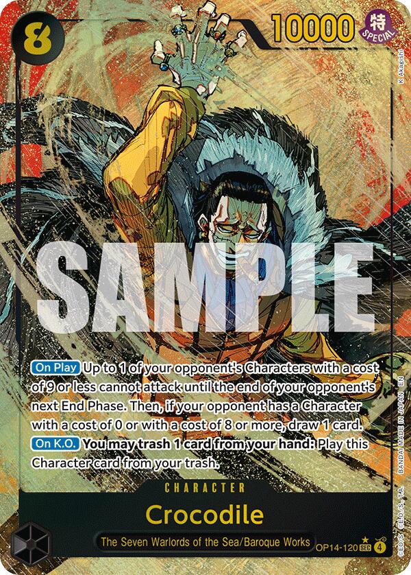 Crocodile (OP14-120) (Alternate Art) [The Azure Sea's Seven]