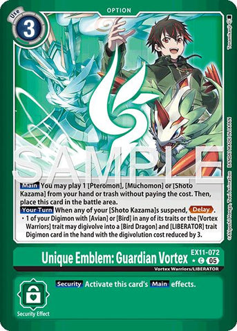 Unique Emblem: Guardian Vortex [EX11-072] (Limited Foil) [Dawn of Liberator]