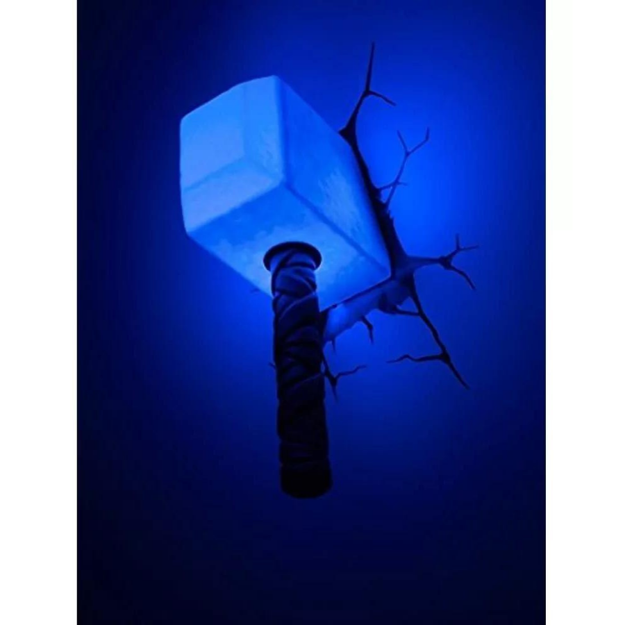 Deco Light Mural 3D Captain America + Thor's Hammer Lamp