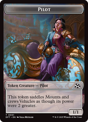 Treasure // Pilot Double-Sided Token [Aetherdrift Tokens] 