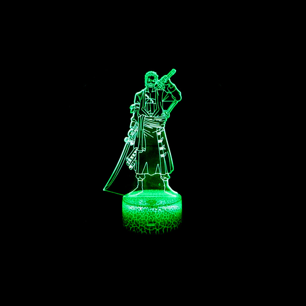 Lámpara Led Roronoa Zoro Base Agrietada