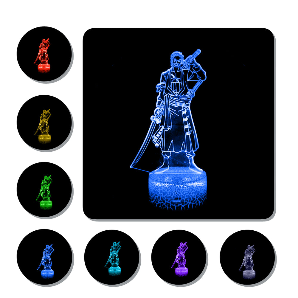 Lámpara Led Roronoa Zoro Base Agrietada