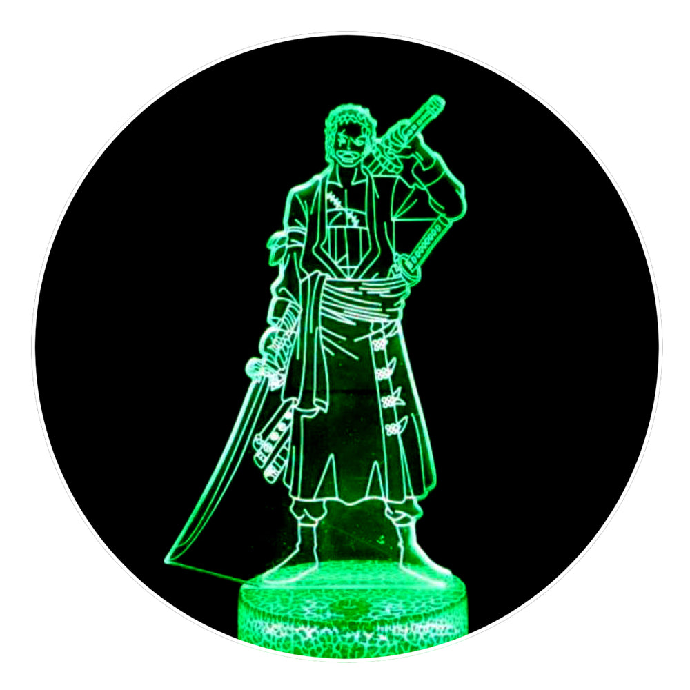 Lámpara Led Roronoa Zoro Base Agrietada