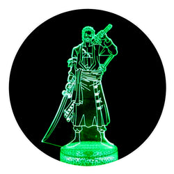 Lámpara Led Roronoa Zoro Base Agrietada