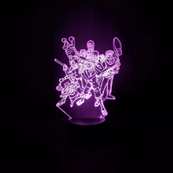 Lámpara Led One Piece Piratas de Sombrero de Paja Base Negra con Aplicación