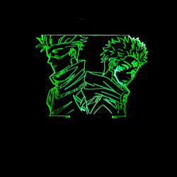 Lámpara 3d Escritorio Jujutsu Kaisen Base Negra