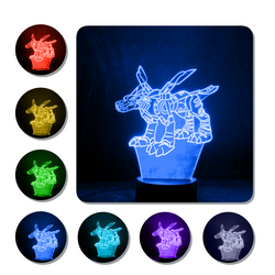 Lámpara Led Metalgarurumon Digimon Base Negra con Aplicación
