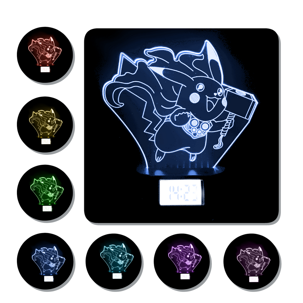 Lámpara Led Pikathor Base Reloj con Alarma