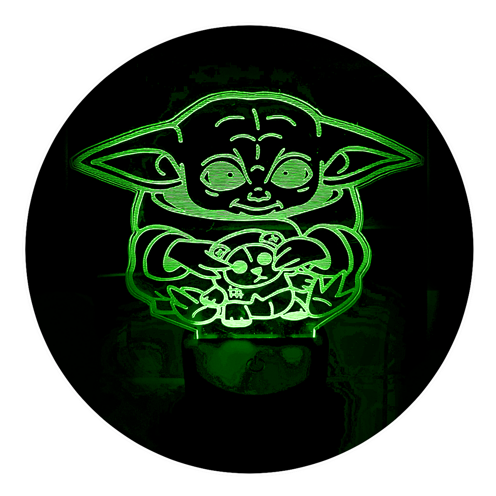 Lámpara Led Baby Yoda Base Negra