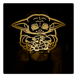 Lámpara Led Baby Yoda Base Negra