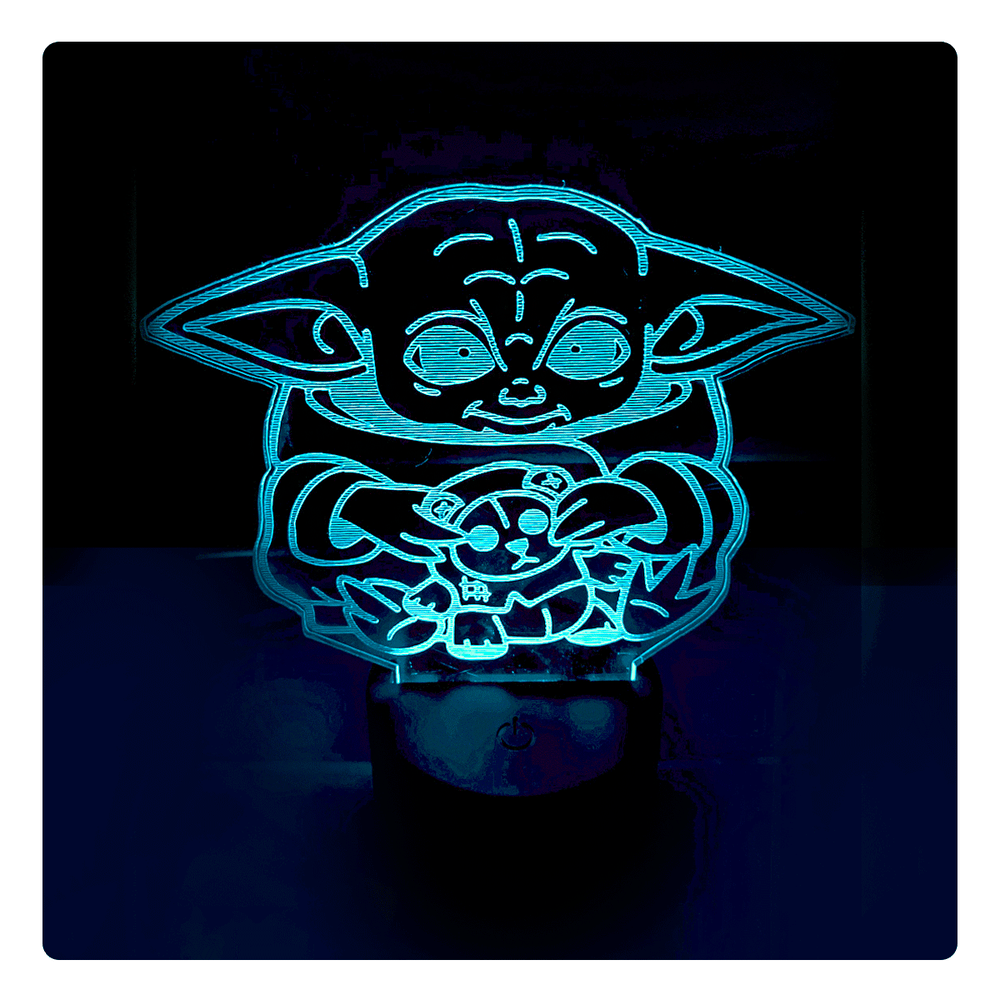 Lámpara Led Baby Yoda Base Negra