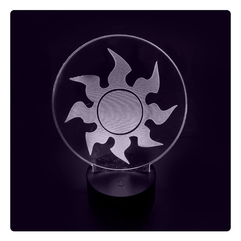Lámpara Led MTG Símbolo Blanco Base Negra con Aplicación