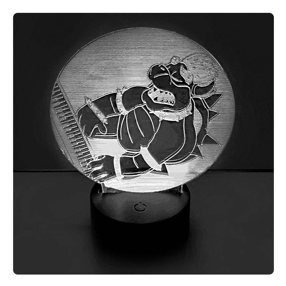 Lámpara Led Bowser Piano Base Negra