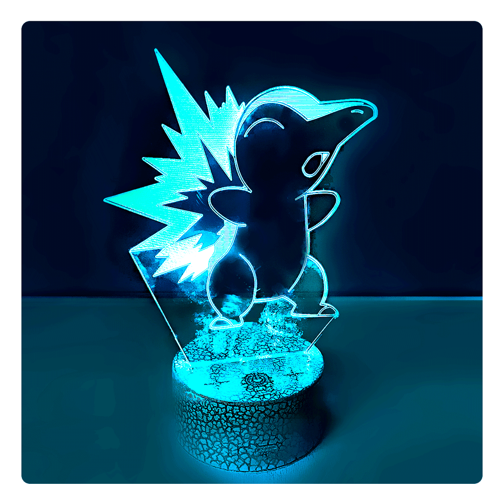 Lámpara Led Cyndaquil Base Agrietada