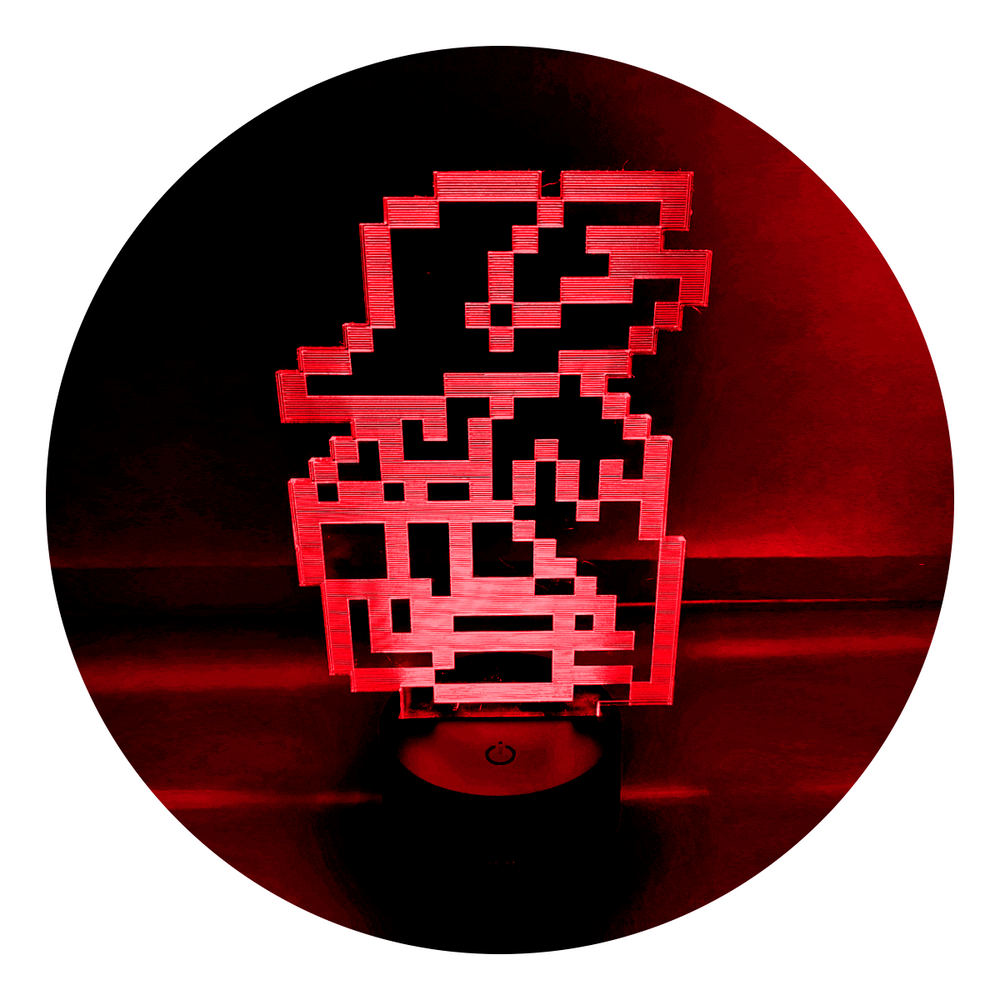 Lámpara Led Final Fantasy - Mago Rojo Base Negra