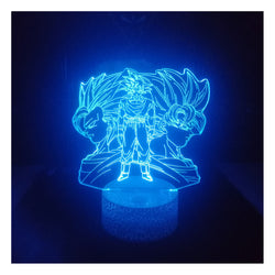 Lámpara 3d Goku Super Saiyajin 1 2 3 Base Agrietada