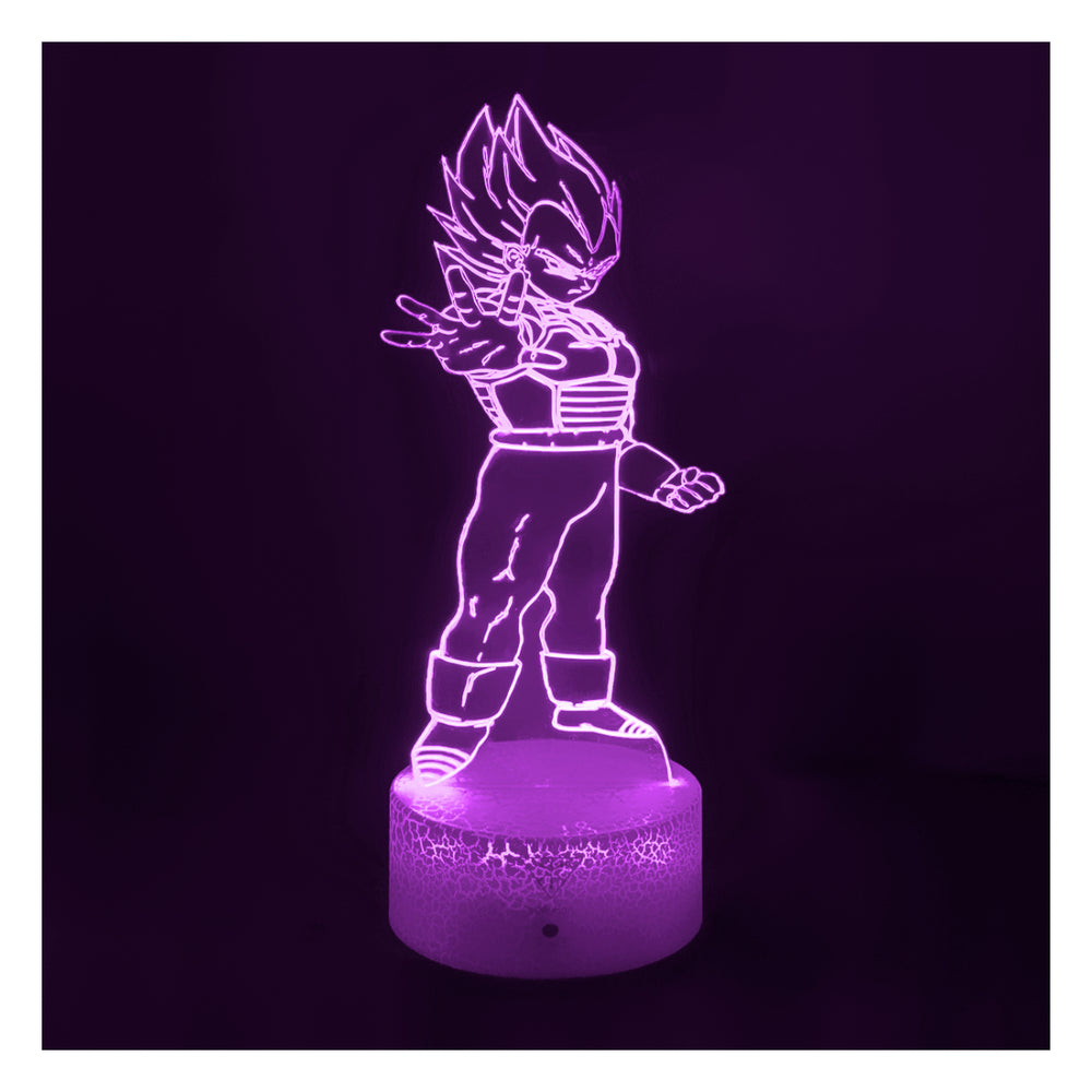 Lámpara 3d Principe Vegeta Base Agrietada