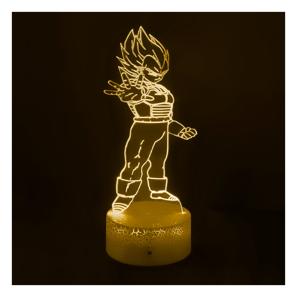 Lámpara 3d Principe Vegeta Base Agrietada