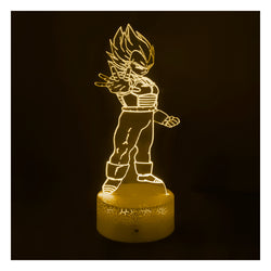 Lámpara 3d Principe Vegeta Base Agrietada