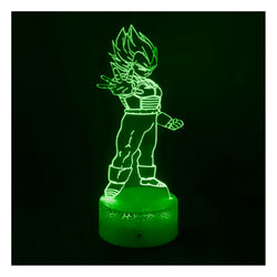 Lámpara 3d Principe Vegeta Base Agrietada