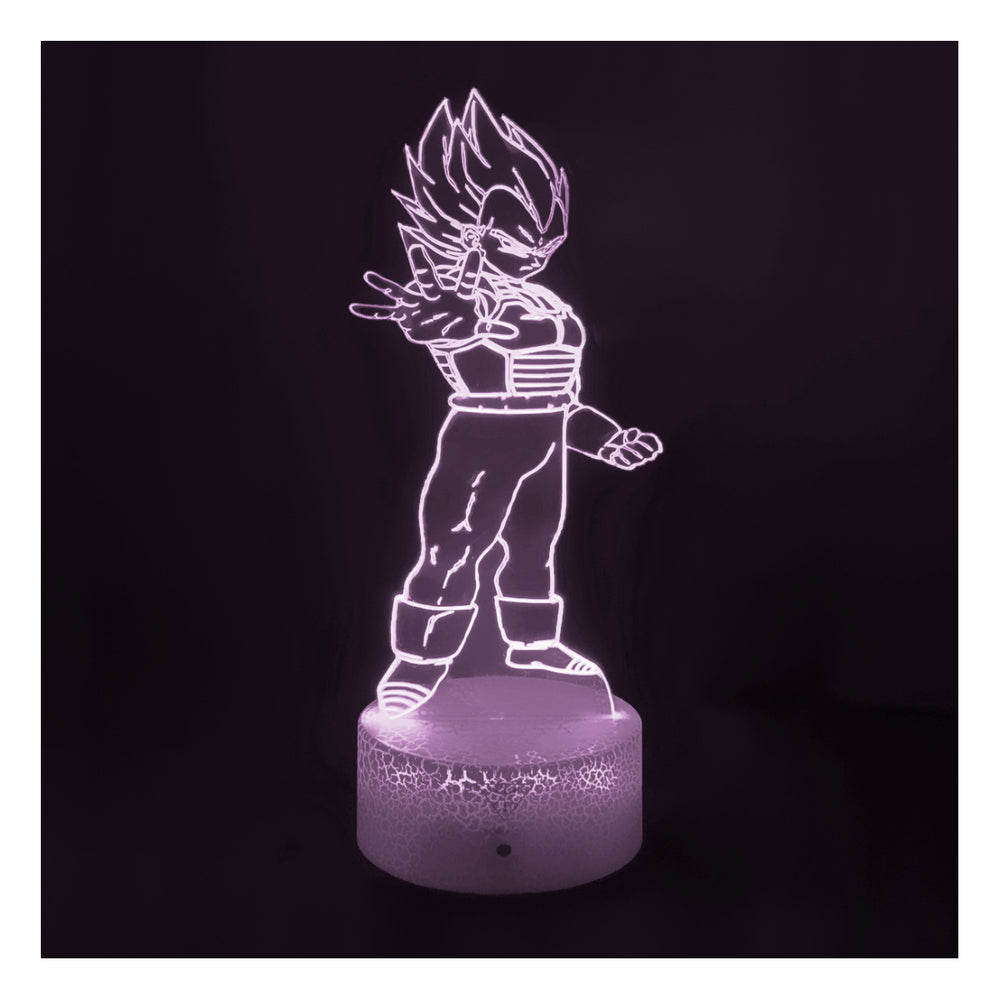 Lámpara 3d Principe Vegeta Base Agrietada