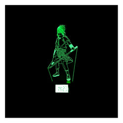 Lámpara 3d Sasuke Espada Base Reloj con Alarma