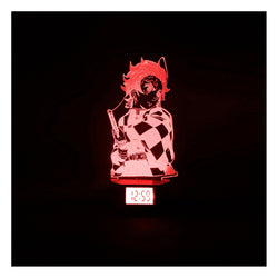 Lámpara 3d Tanjiro Kamado Base Reloj con Alarma