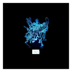 Lámpara Led One Piece Piratas de Sombrero de Paja Base Reloj con Alarma