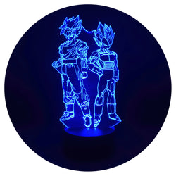 Lámpara 3d ilusión Goku x Vegeta Base Negra