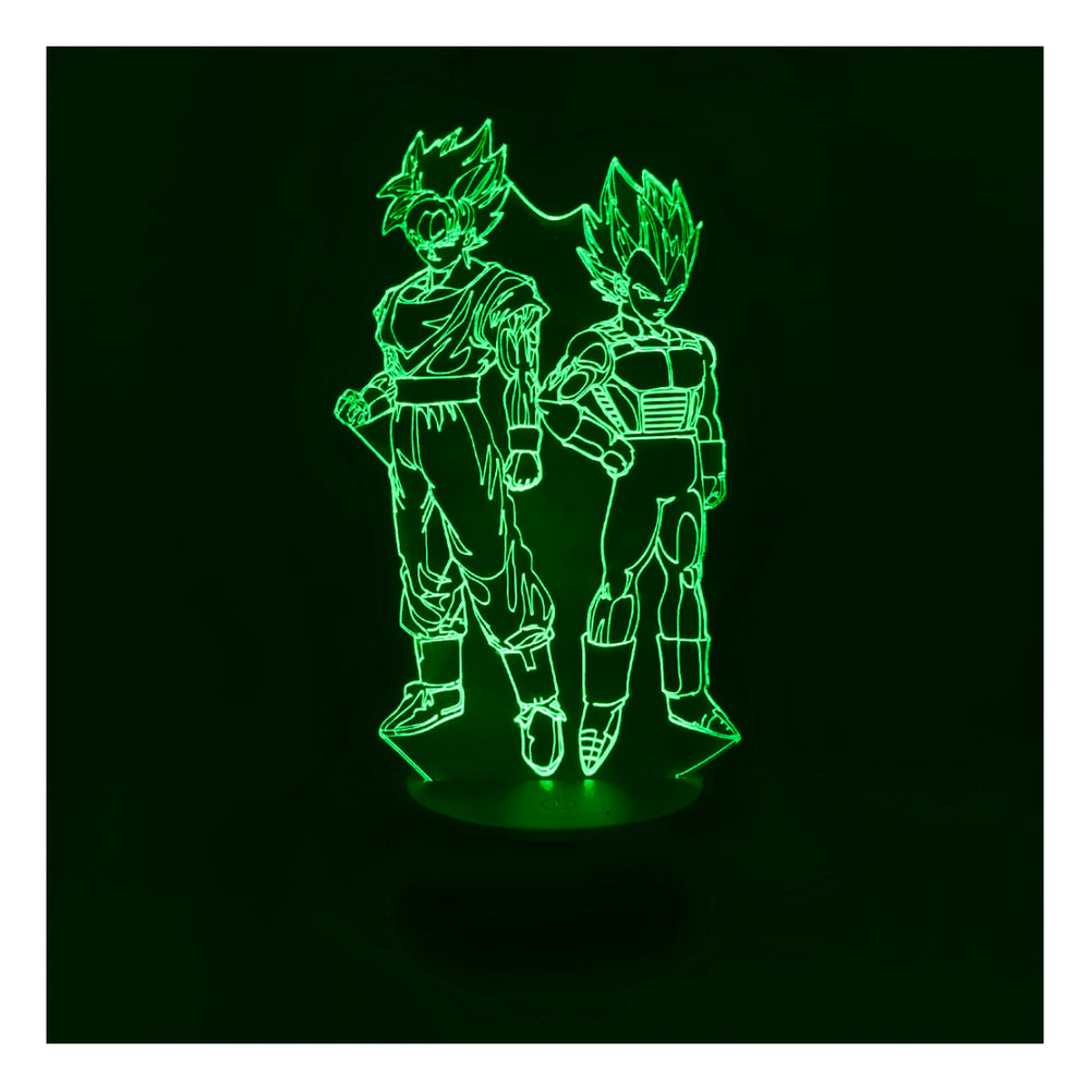 Lámpara 3d ilusión Goku x Vegeta Base Negra