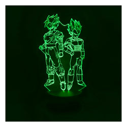 Lámpara 3d ilusión Goku x Vegeta Base Negra