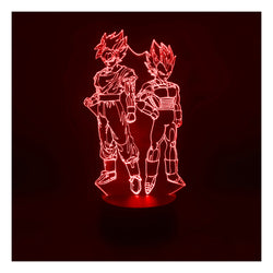 Lámpara 3d ilusión Goku x Vegeta Base Negra