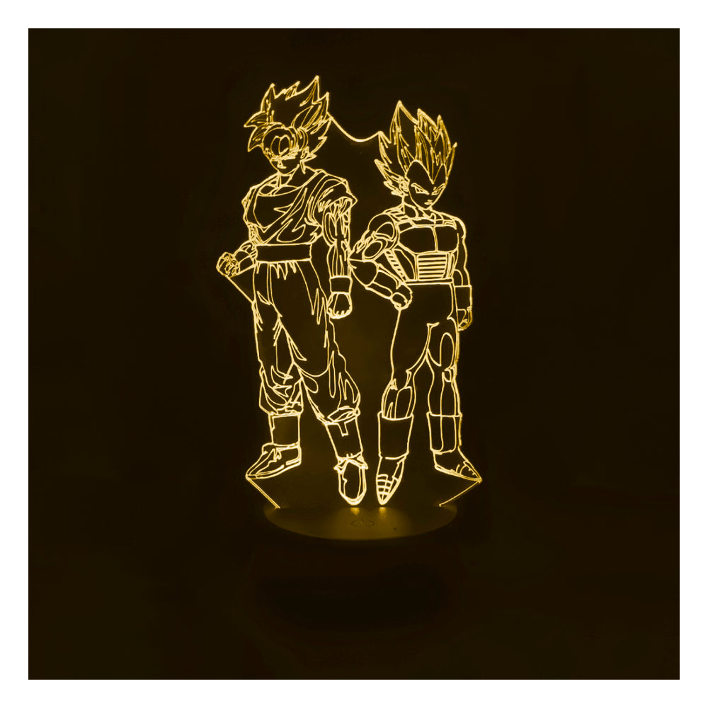 Lámpara 3d ilusión Goku x Vegeta Base Negra