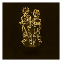 Lámpara 3d ilusión Goku x Vegeta Base Negra