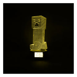 Lámpara Led Creeper Minecraft Base Reloj Usb