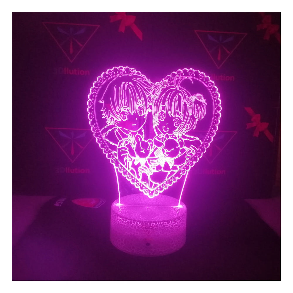 Lámpara Escritorio 3d Sakura Card Captor Base Agrietada