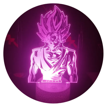 3D Illusion Lamp Goku Super Saiyan Cracked Base