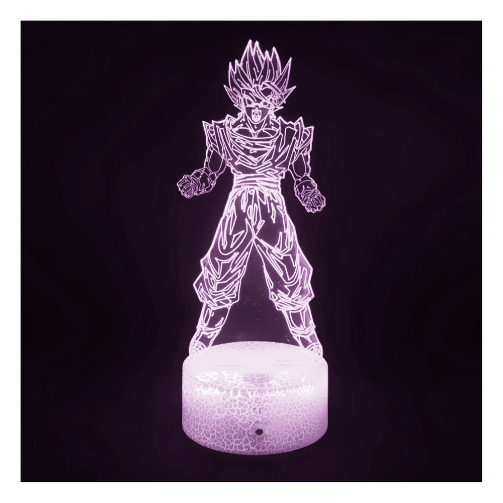 Lámpara Ilusión 3d Vegito Dragon Ball Base Agrietada