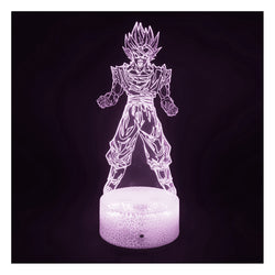 Lámpara Ilusión 3d Vegito Dragon Ball Base Agrietada