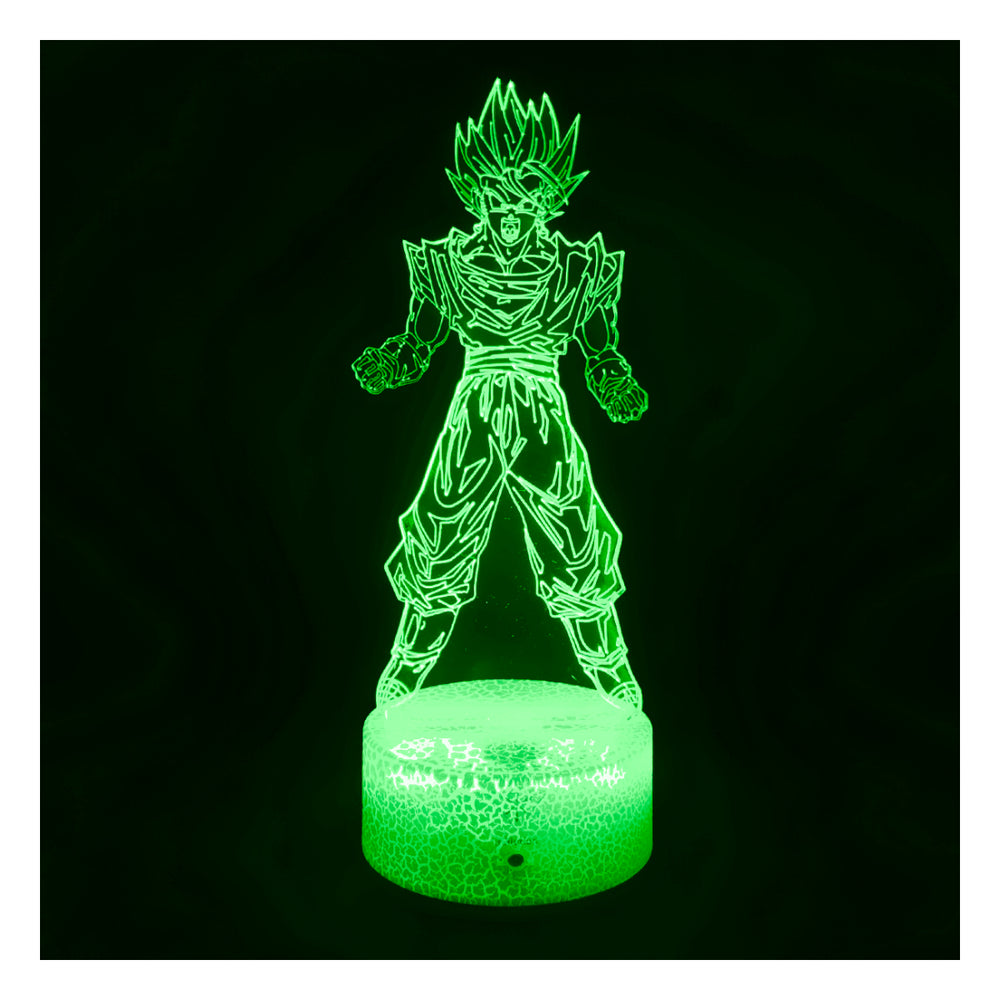 Lámpara Ilusión 3d Vegito Dragon Ball Base Agrietada